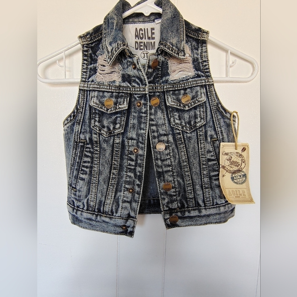Agile Denim Kids Blue Vest Size 3